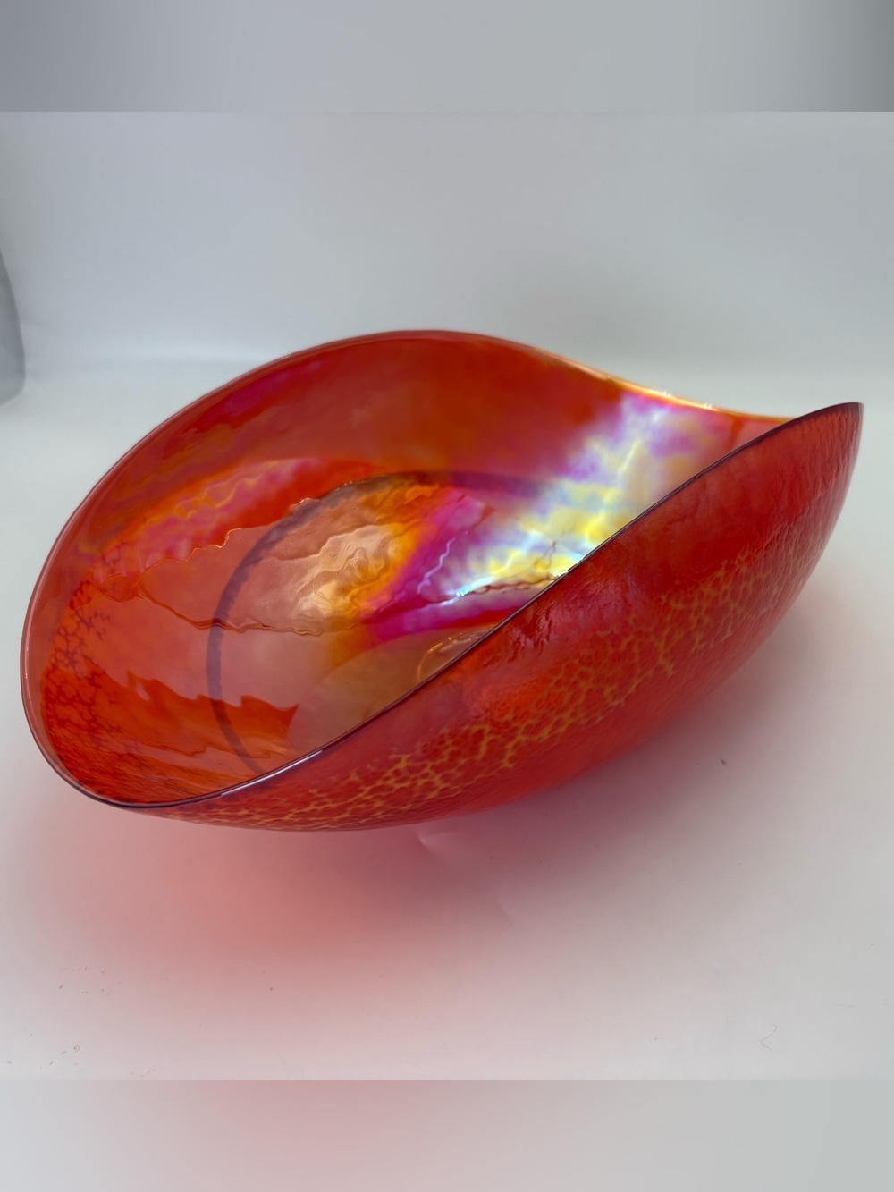 Large Murano Glass Sunset Bowl Crate & Barrel - Made in Italy - Picture 8 of 16